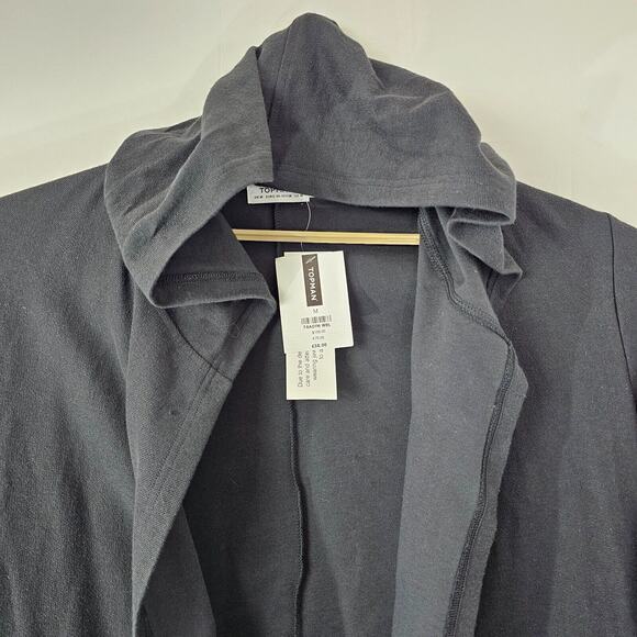 Topman Sweater Unisex Wrap Poncho Charcoal Gray Cotton Adult Medium Black NEW - Picture 4 of 11